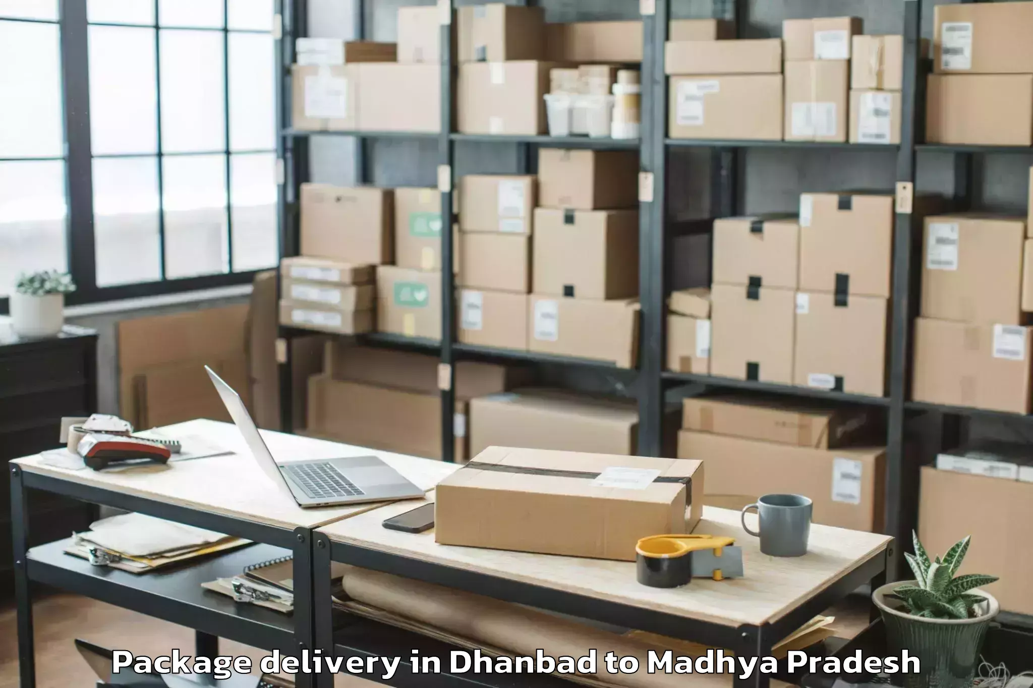 Professional Dhanbad to Kalapipal Mandi Package Delivery